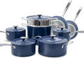 Lux 13-Piece Premium Cookware Collection, Healthy G10 Duralon Blue Ceramic Nonstick, Ultra Durable, PFAS-Free, Lightweight & Works on All Cooktops