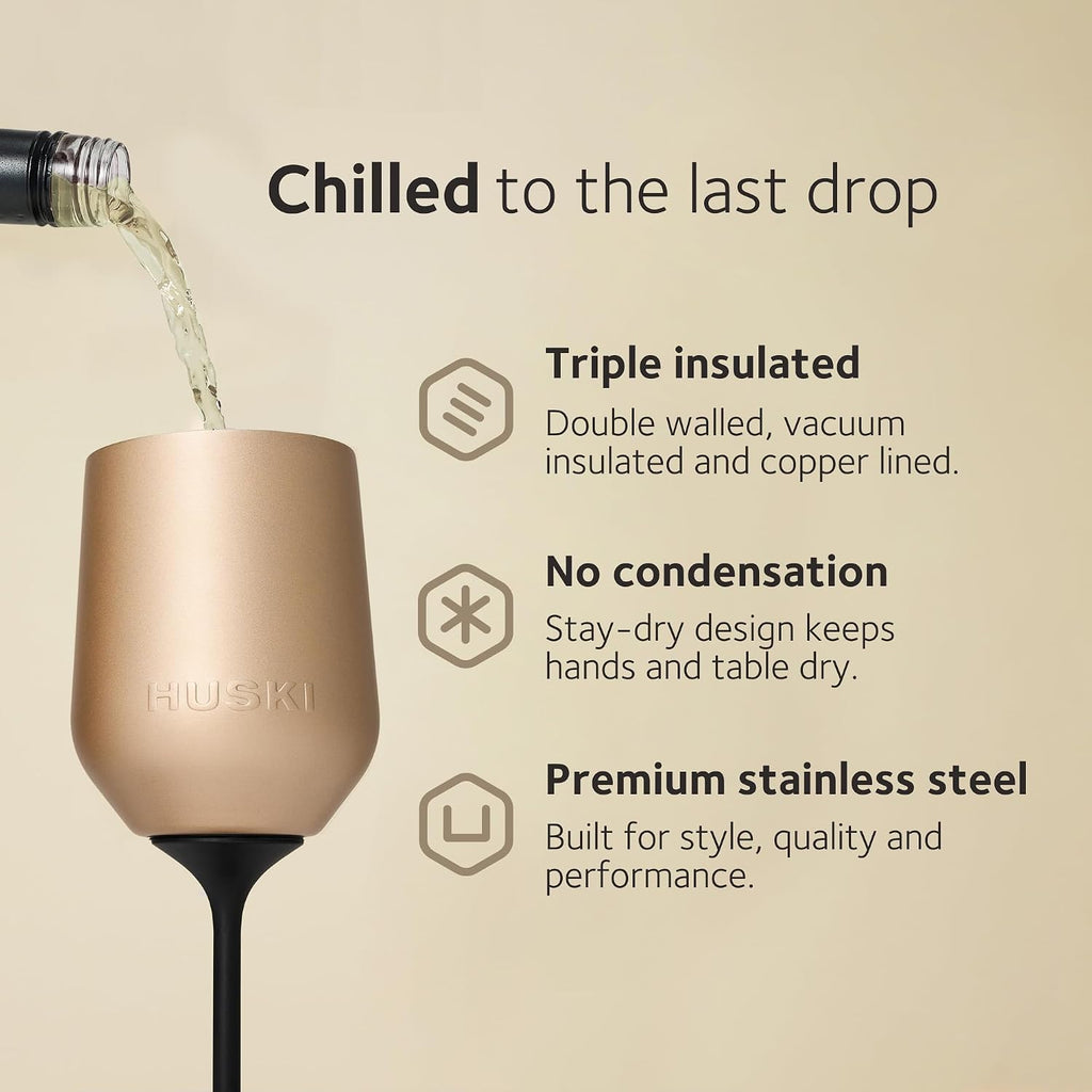 Wine Tumbler 2.0 | NEW | Award-winning Design with Detachable Stem | Premium Stainless Steel Wine Glass with Lid | Triple Insulated Tumbler | 12oz Capacity | Great Gift (Brushed Stainless)