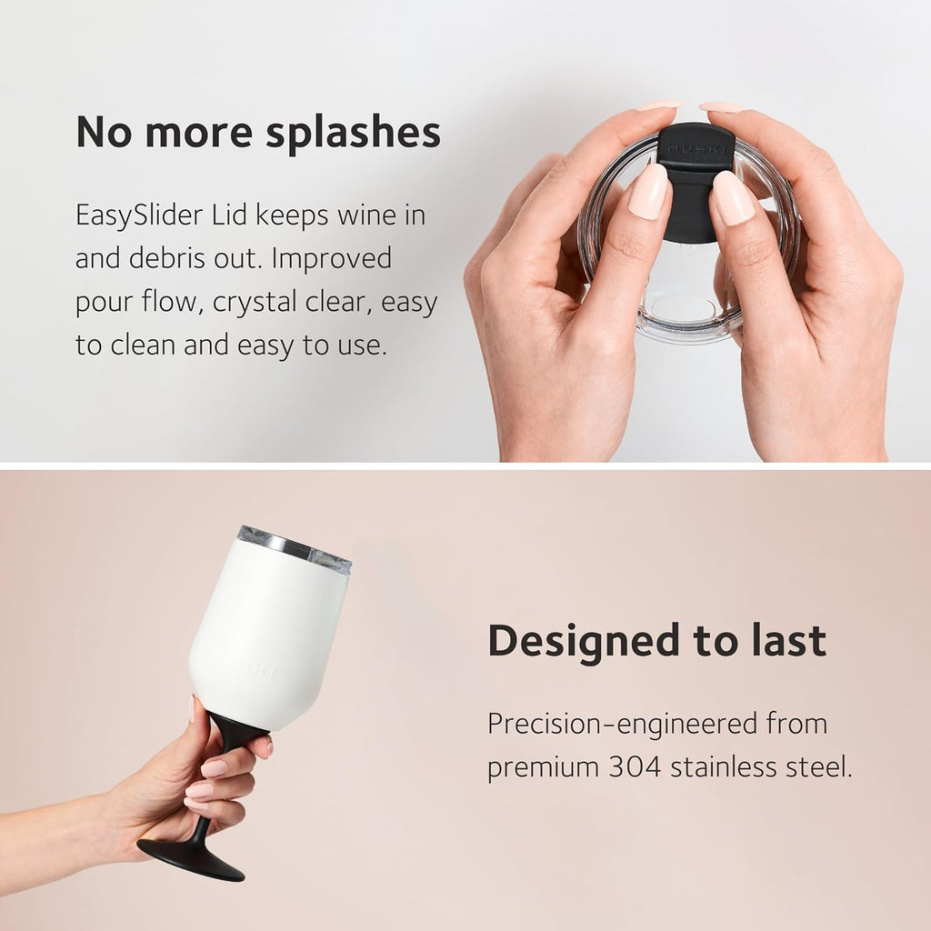 Wine Tumbler 2.0 | NEW | Award-winning Design with Detachable Stem | Premium Stainless Steel Wine Glass with Lid | Triple Insulated Tumbler | 12oz Capacity | Great Gift (Brushed Stainless)
