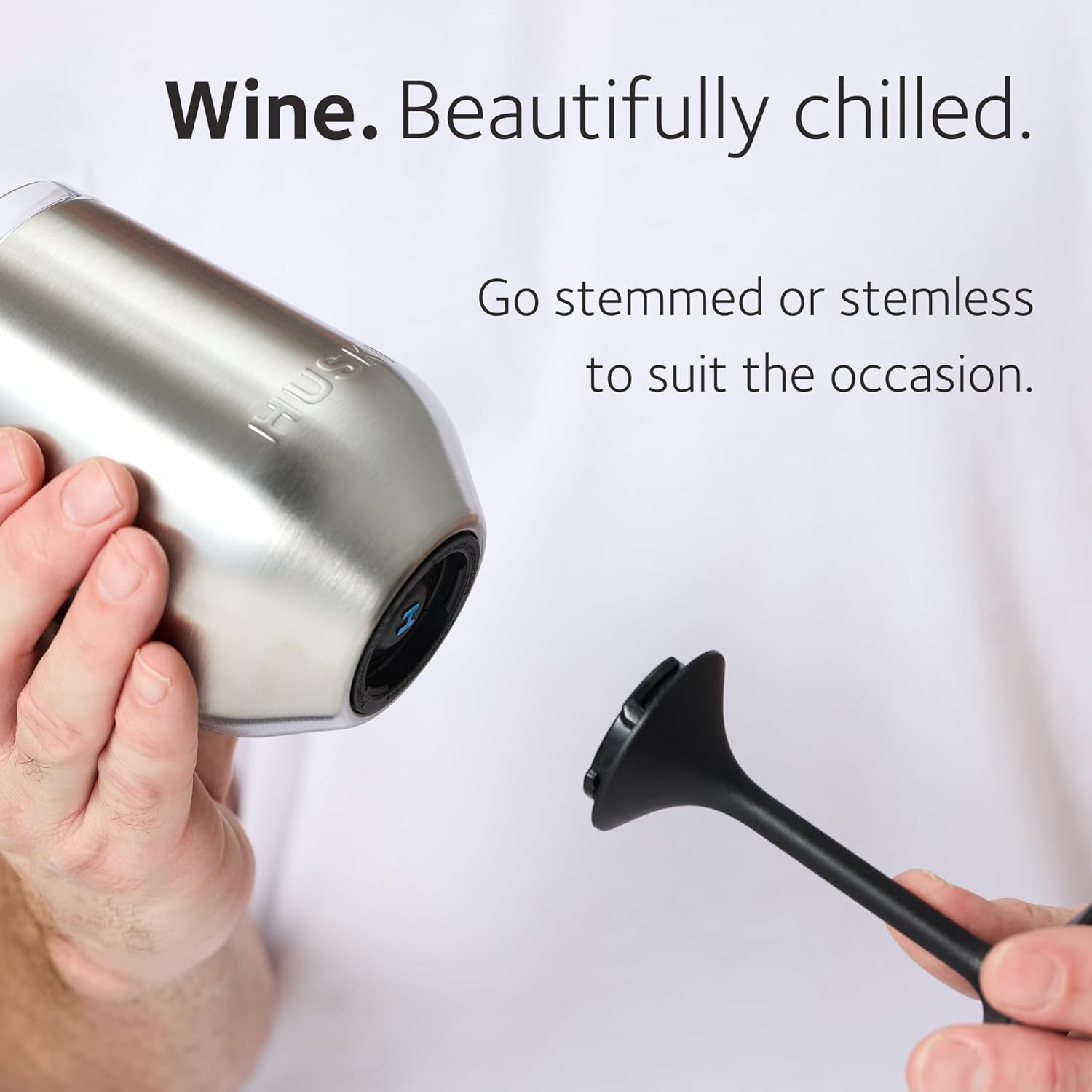 Wine Tumbler 2.0 | NEW | Award-winning Design with Detachable Stem | Premium Stainless Steel Wine Glass with Lid | Triple Insulated Tumbler | 12oz Capacity | Great Gift (Brushed Stainless)