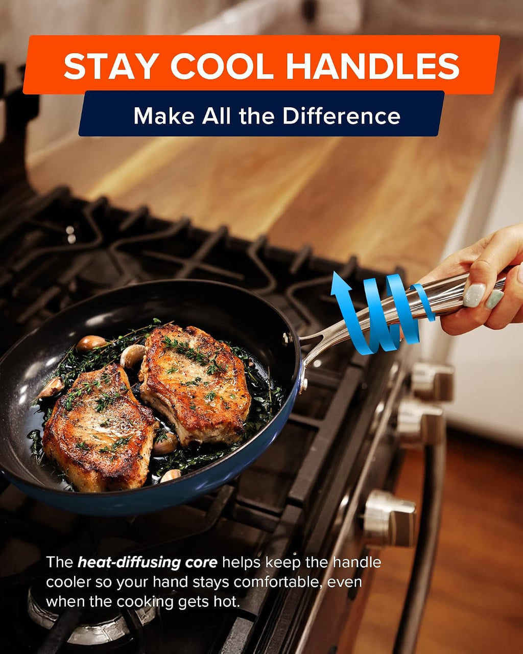 Lux 13-Piece Premium Cookware Collection, Healthy G10 Duralon Blue Ceramic Nonstick, Ultra Durable, PFAS-Free, Lightweight & Works on All Cooktops