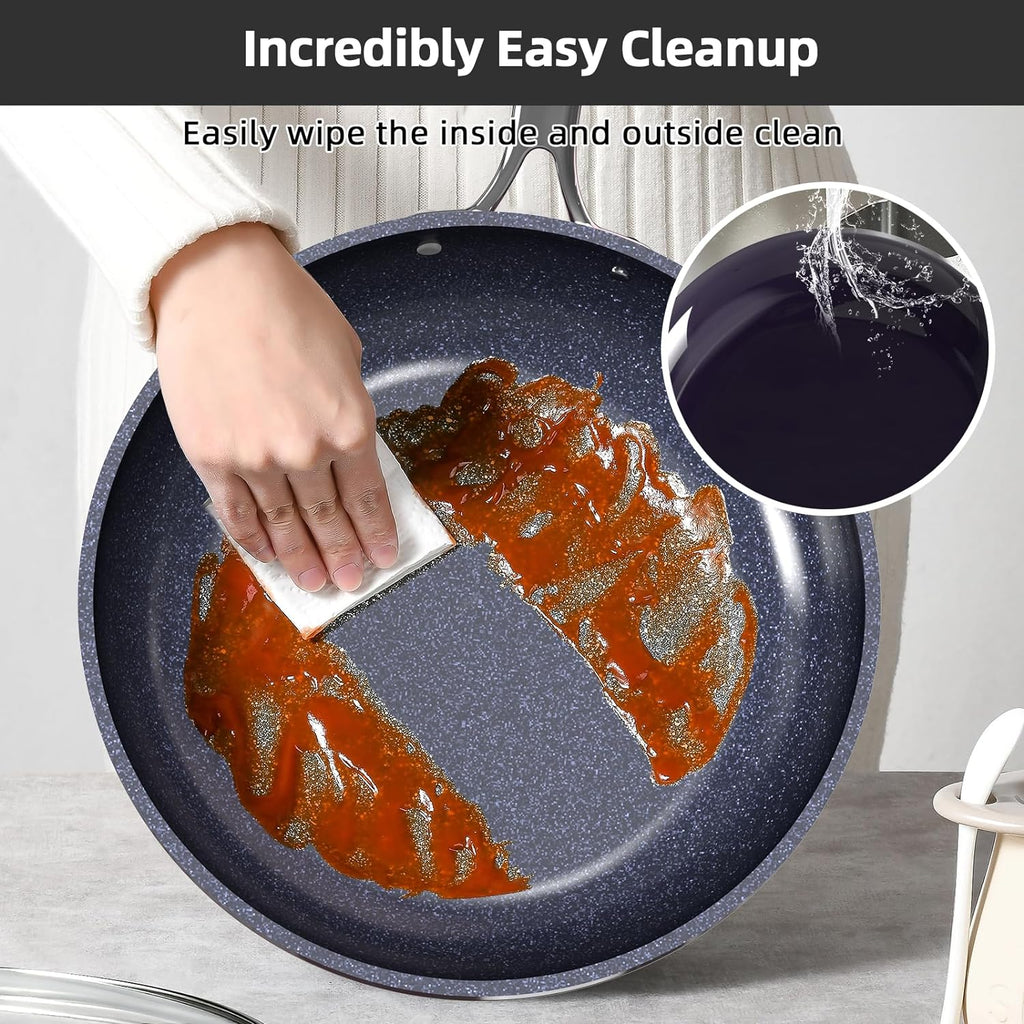 Lux 13pc Forged Lightweight Cookware Set PFAS Free, Healthy G10 Duralon Ceramic Coating, Ultra Non-Stick, Stay-Cool Handles, Works on All Cooktops & Induction Ready